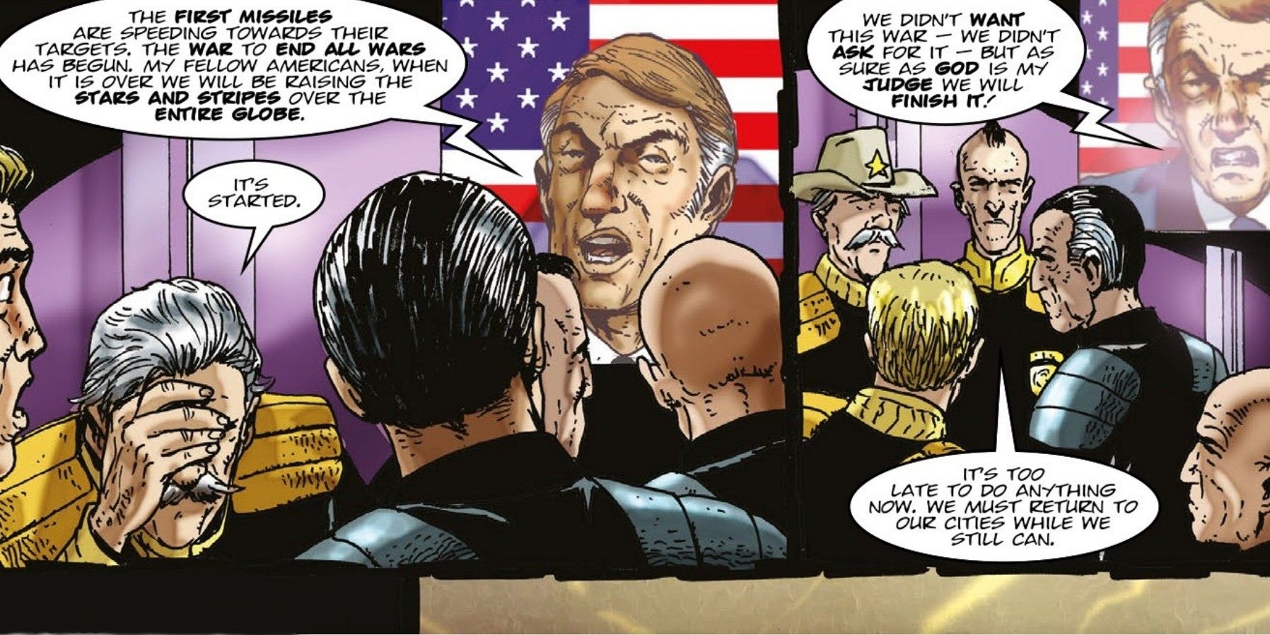 Judge Dredd, President Booth Starts The Atomic War