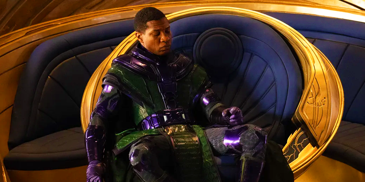 Kang the Conqueror on his chair in Ant-Man and the Wasp Quantumania