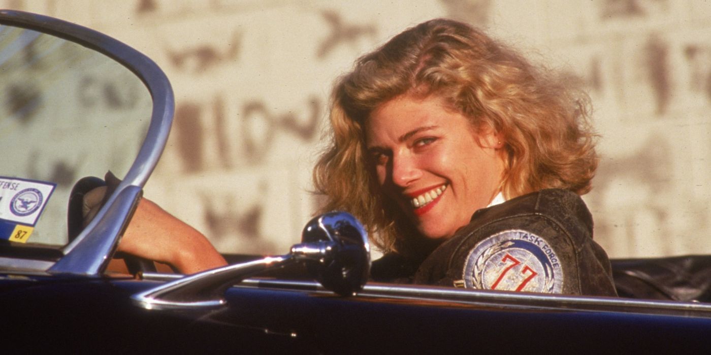 Kelly McGillis as Charlie in Top Gun riding in a car