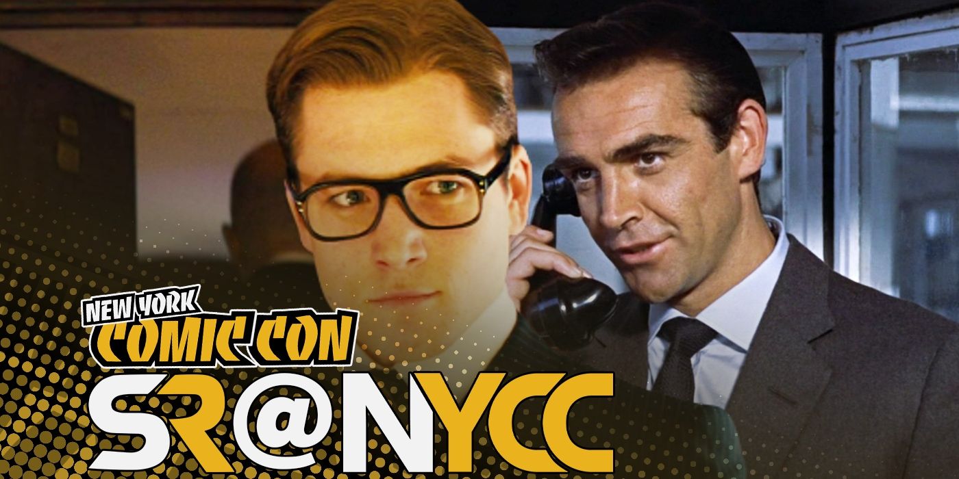 Custom image of Taron Egerton as Eggsy in Kingsman and Sean Connery as James Bond with a New York Comic Con overlay.