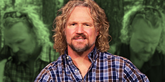 kody brown sister wives wearing plaid shirt green background montage