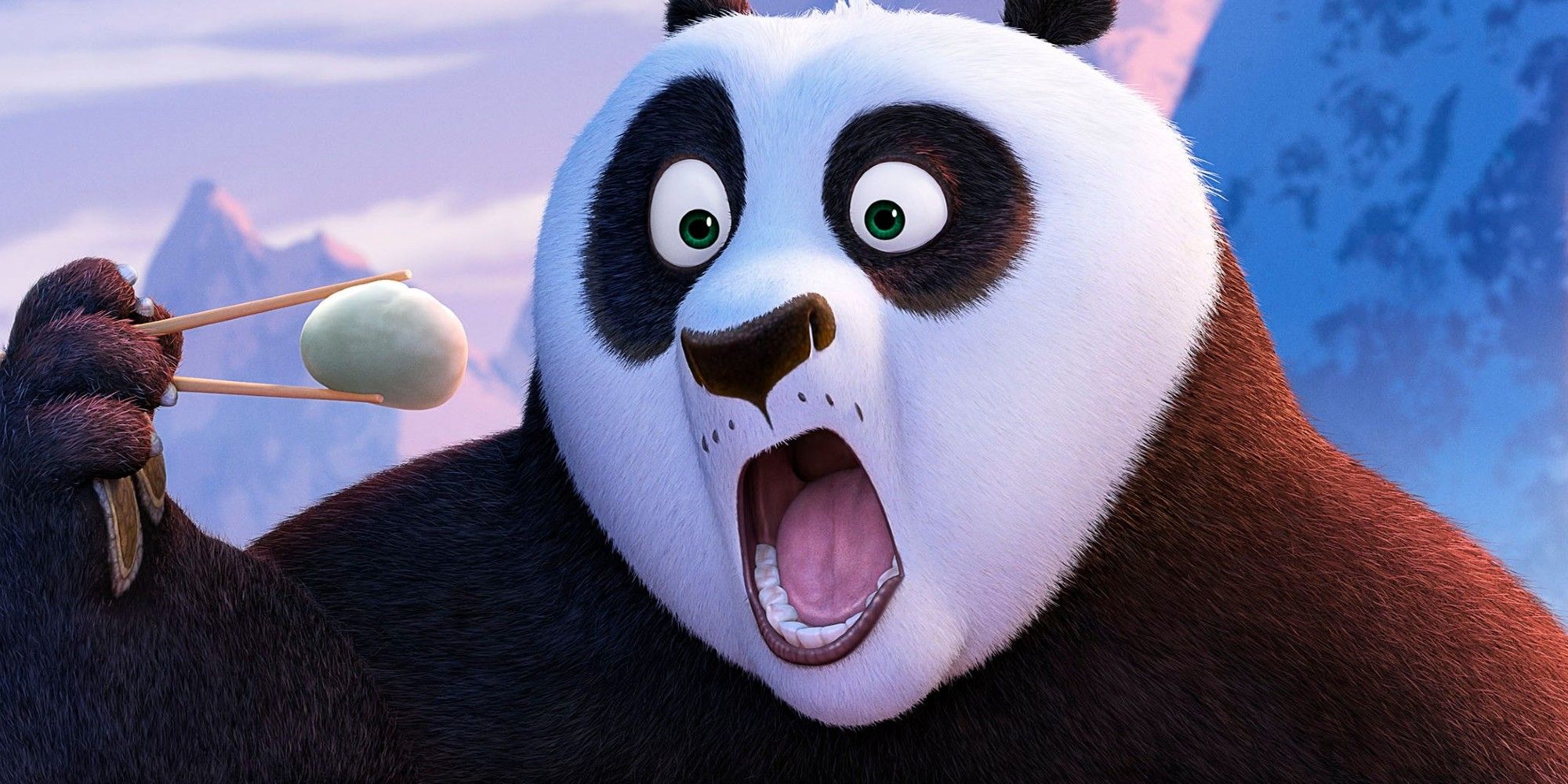 Po shocked while eating at Kung Fu Panda