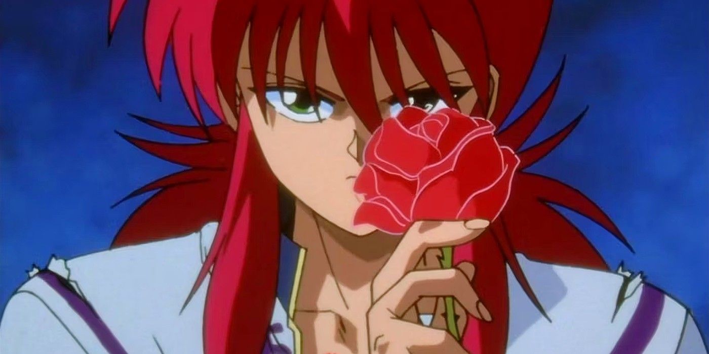 Kurama and a rose in Yu Yu Hakusho