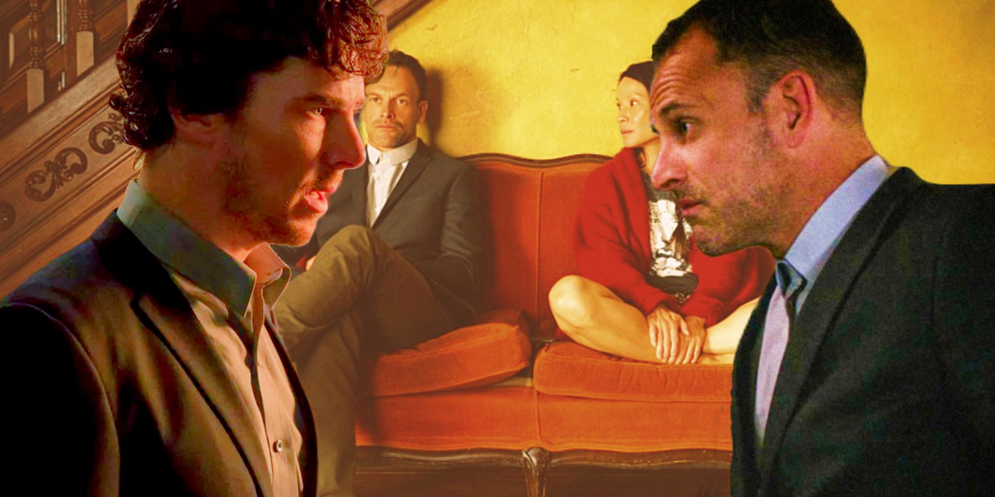 Benedict Cumberbatch and Jonny Lee Miller as Sherlock Holmes in Sherlock and Elementary