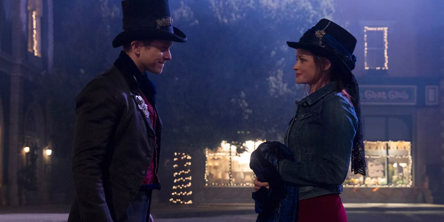Logan and Rory in Hats and Coats in the Gilmore Girls: A Year In The Life Episode "Fall"