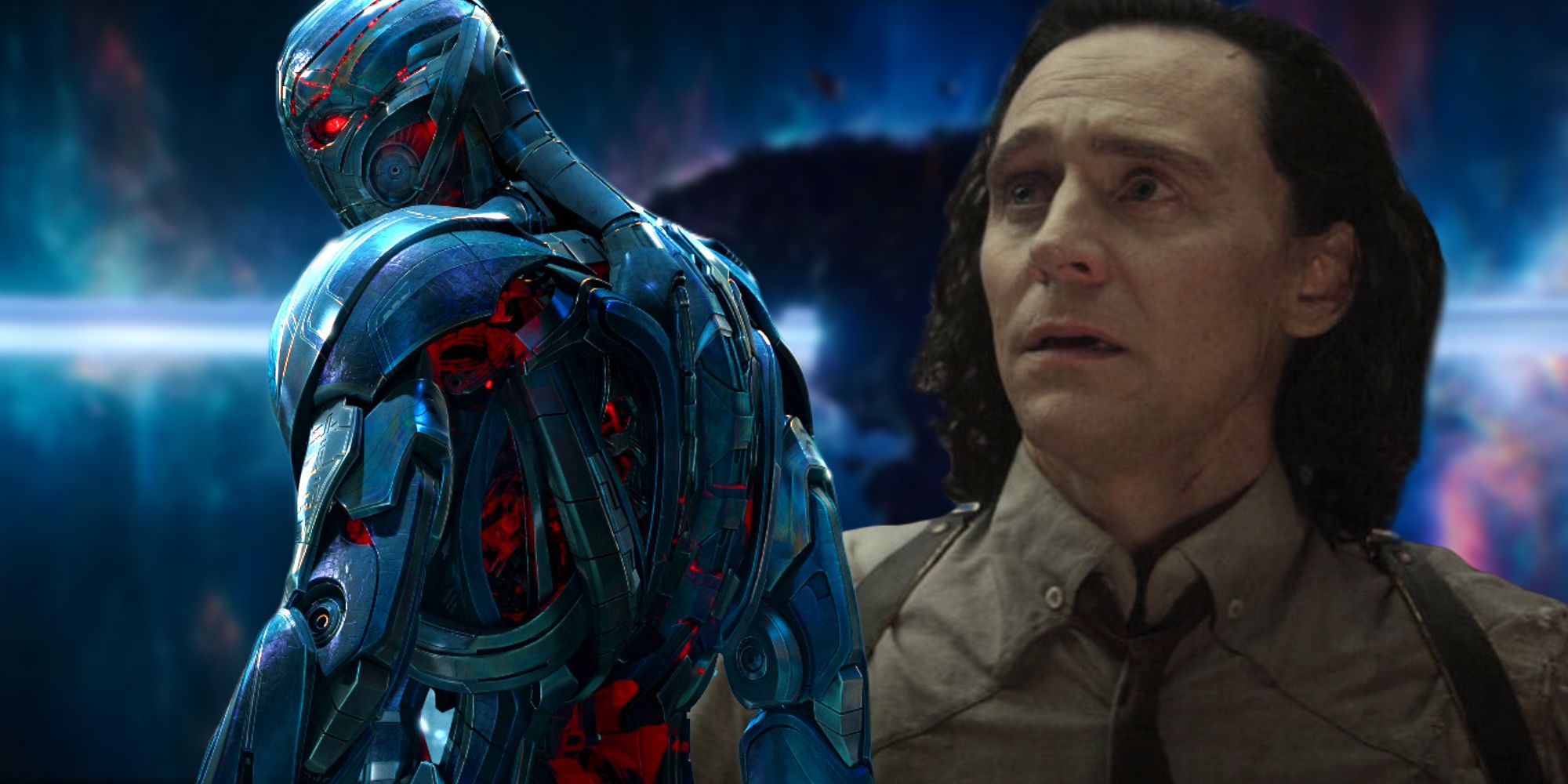 Loki looking scared next to Ultron above the Sacred Timeline