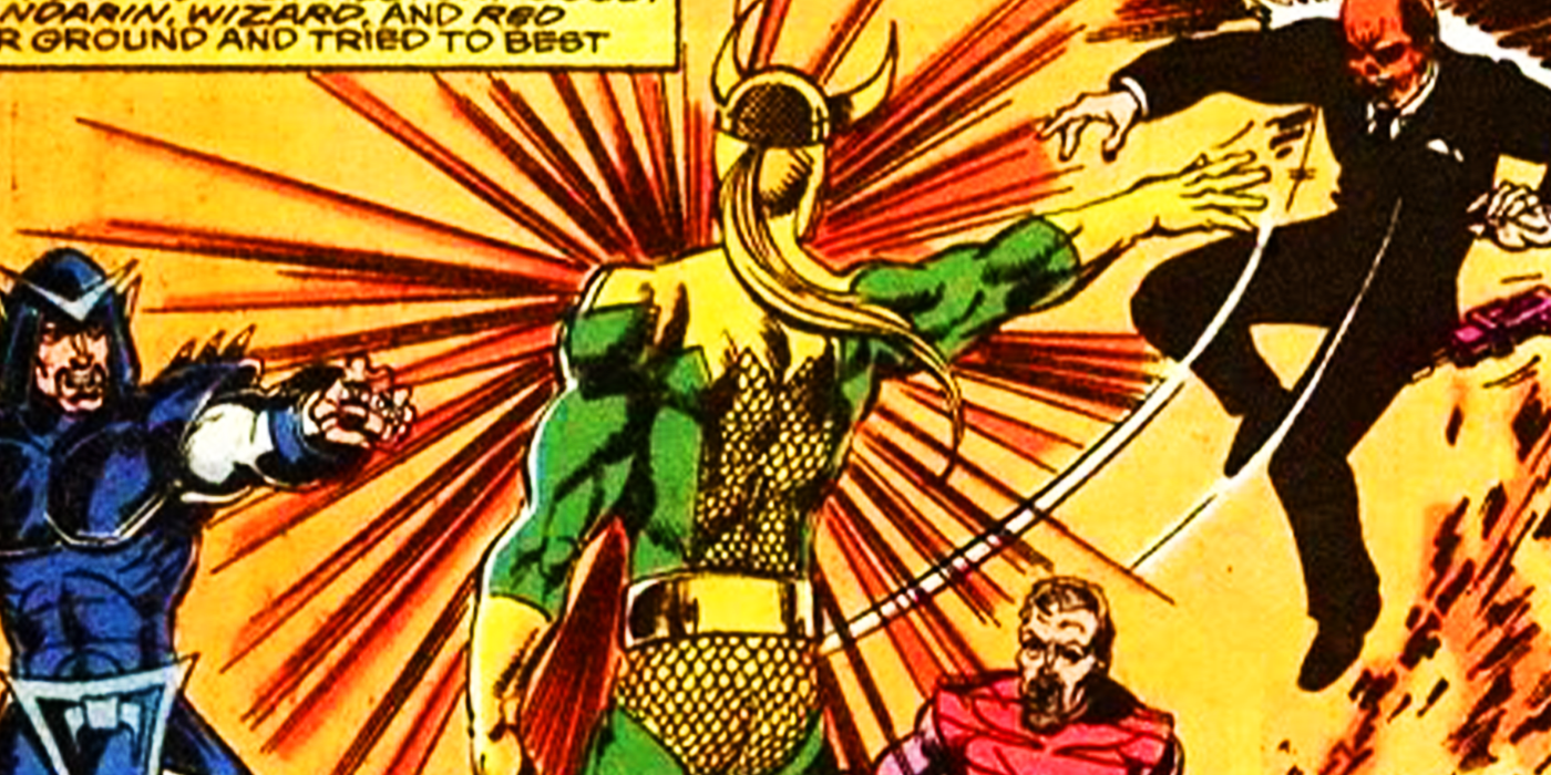 Loki throwing Red Skull in Marvel Comics