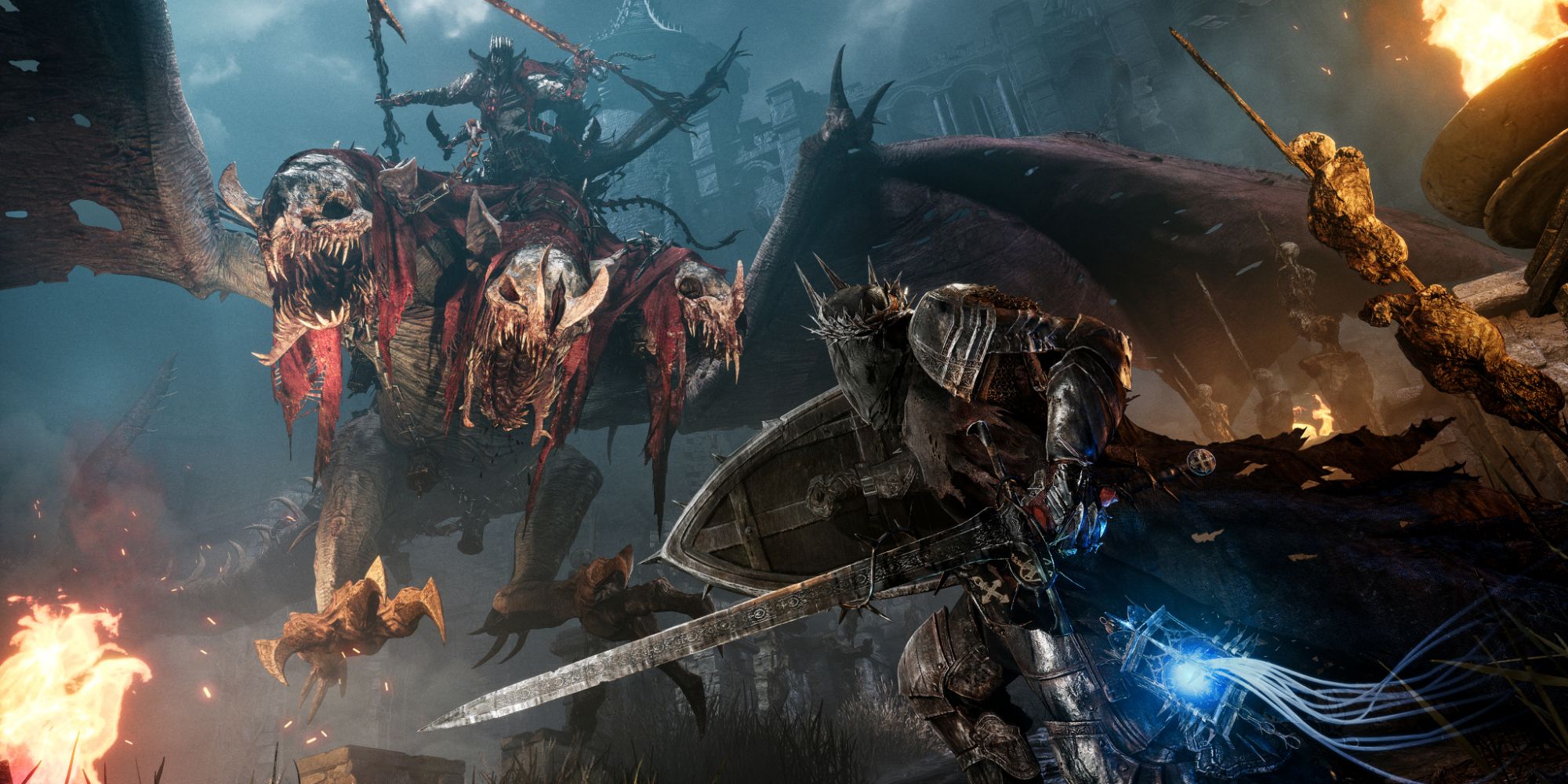 Lords of the Fallen Review hallowed sentinel fighting a wraith