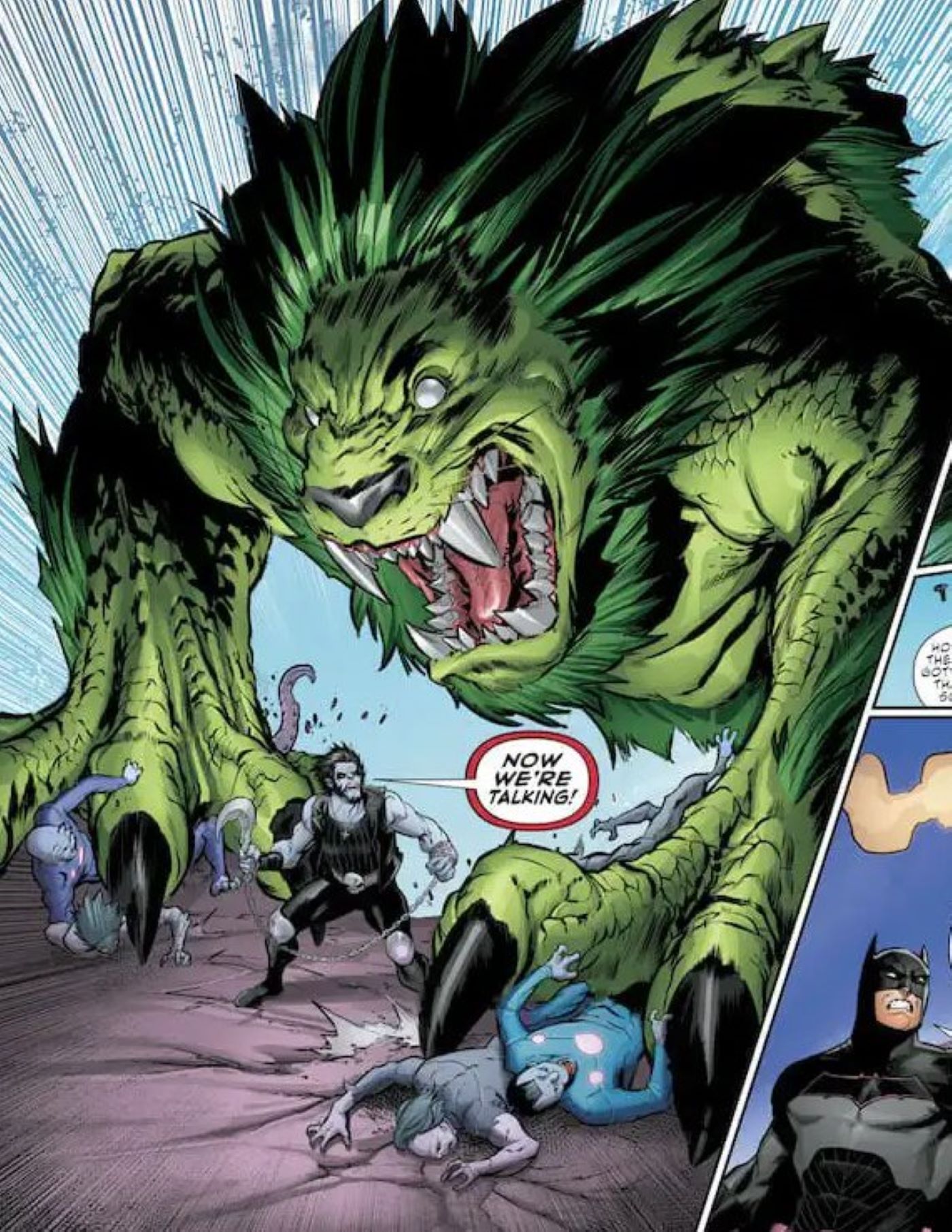 Lion/Dino hybrid Beast Boy and Lobo from Justice League: No Justice #2