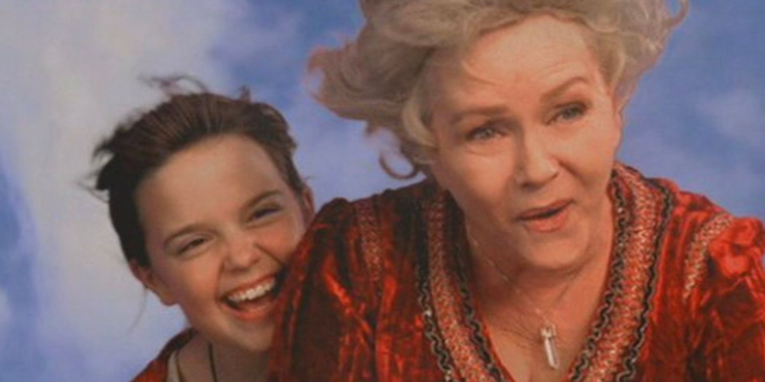 Marnie and Aggie flying in Halloweentown