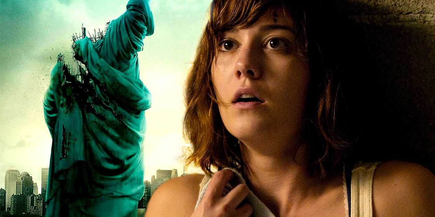 Mary Elizabeth Winstead as Michelle in 10 Cloverfield Lane and Statue of Liberty in Cloverfield