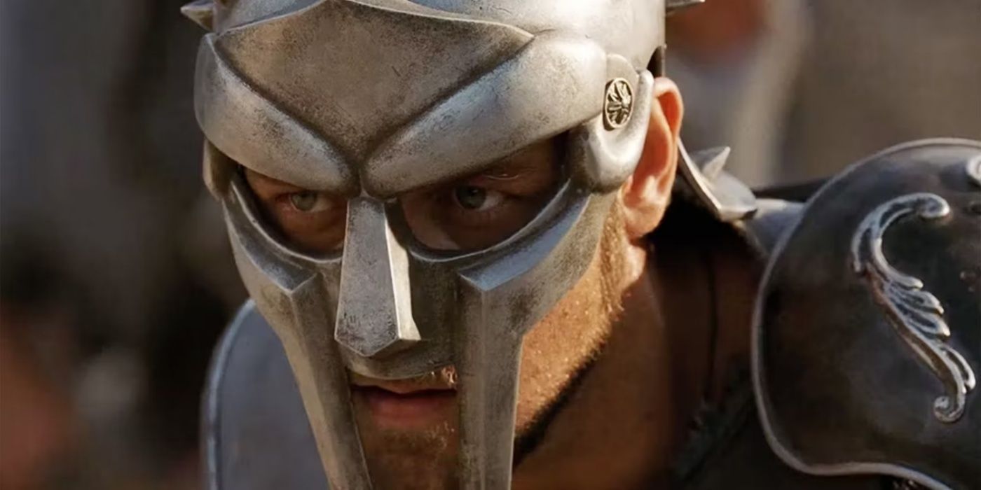 Maximus in his mask in Gladiator.