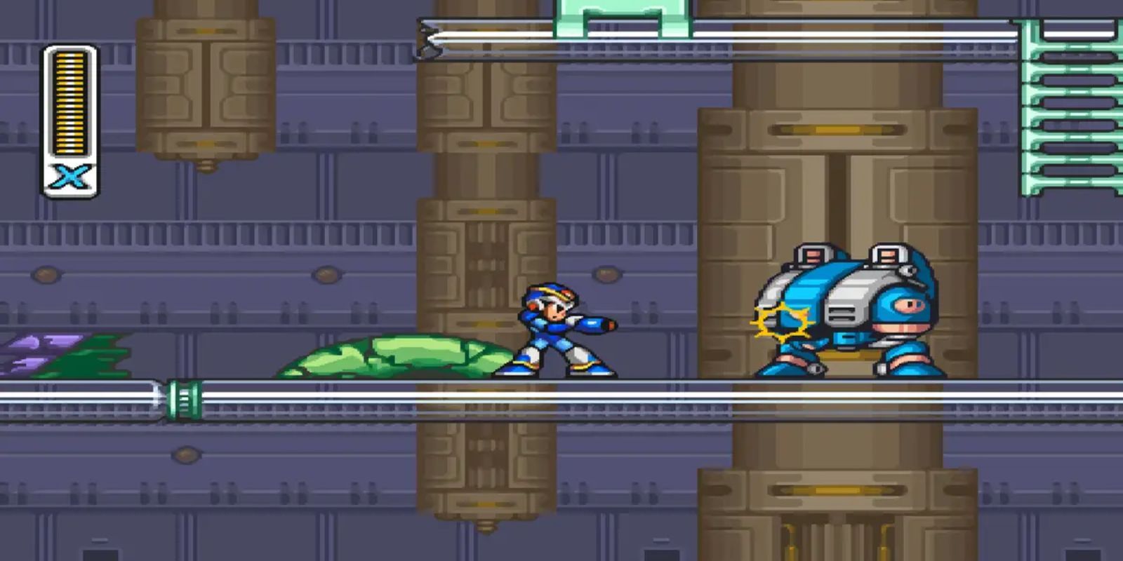 Mega Man X fighting a boss