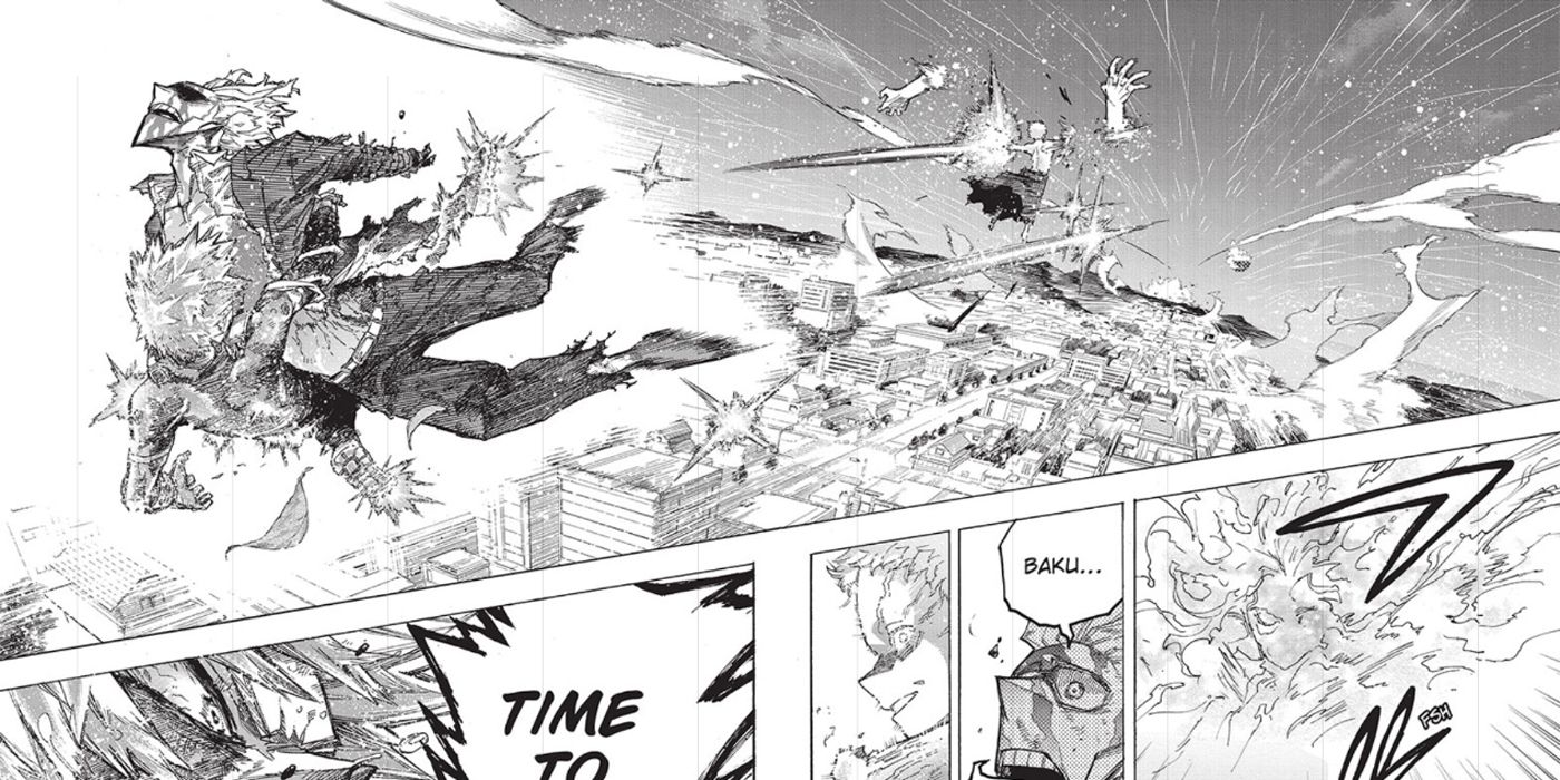 My Hero Academia: Bakugo rescues All Might.