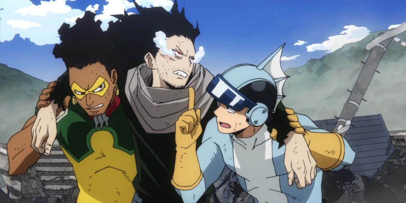 My Hero Academia: Manual helps Aizawa with his Water Quirk.