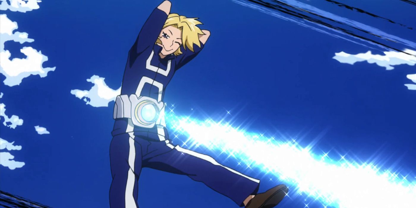 My Hero Academia: Aoyama uses his Navel Laser Quirk.