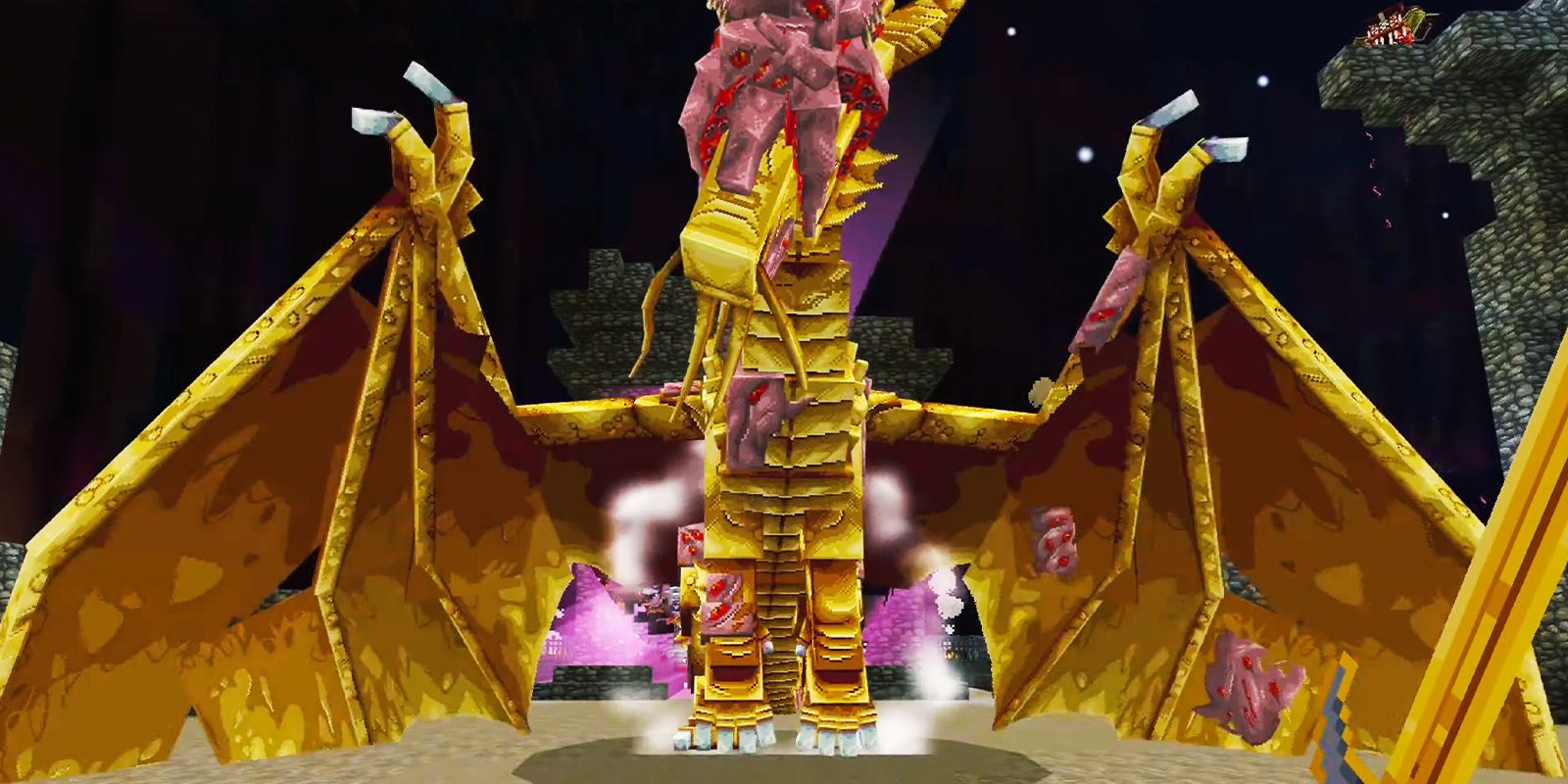 Minecraft D&amp;D DLC Corrupted Dragon from Beginning of Chapter 5 Boss Fight