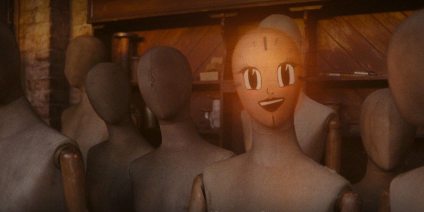 Miss Minutes molds her head to a mannequin in Loki season 2