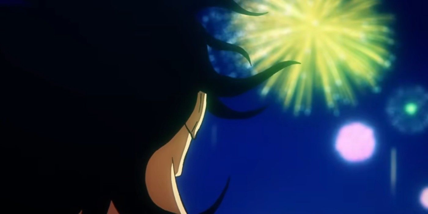Momo watches fireworks in One Piece