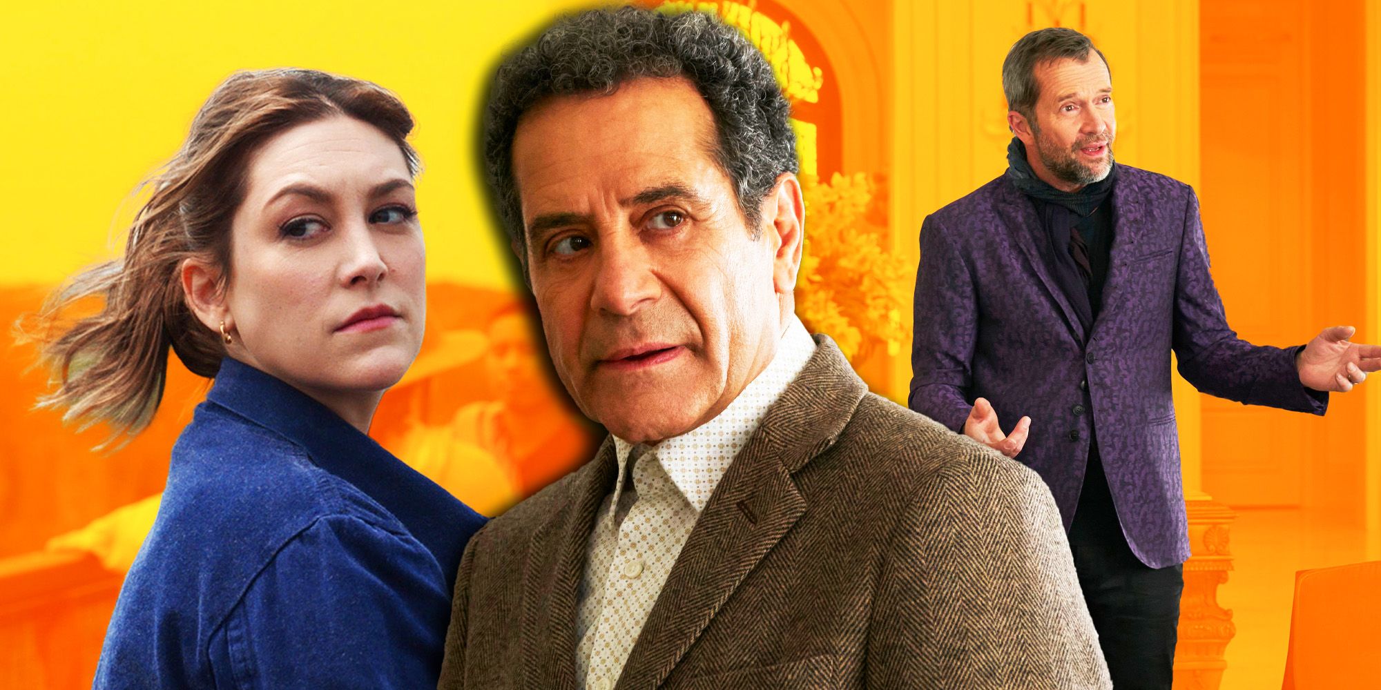 Molly, Adrian Monk, and a new character in Mr Monk's Last Case A Monk Movie