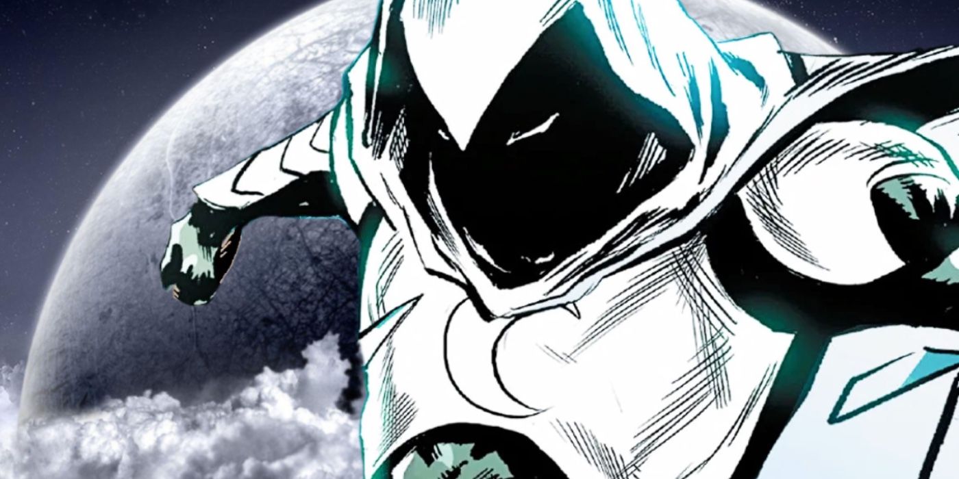 Moon Knight jumping against giant moon backdrop
