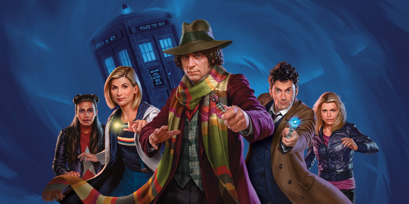 Uma coleção de médicos da Magic: The Gathering Doctor Who Universes Beyond Collab.