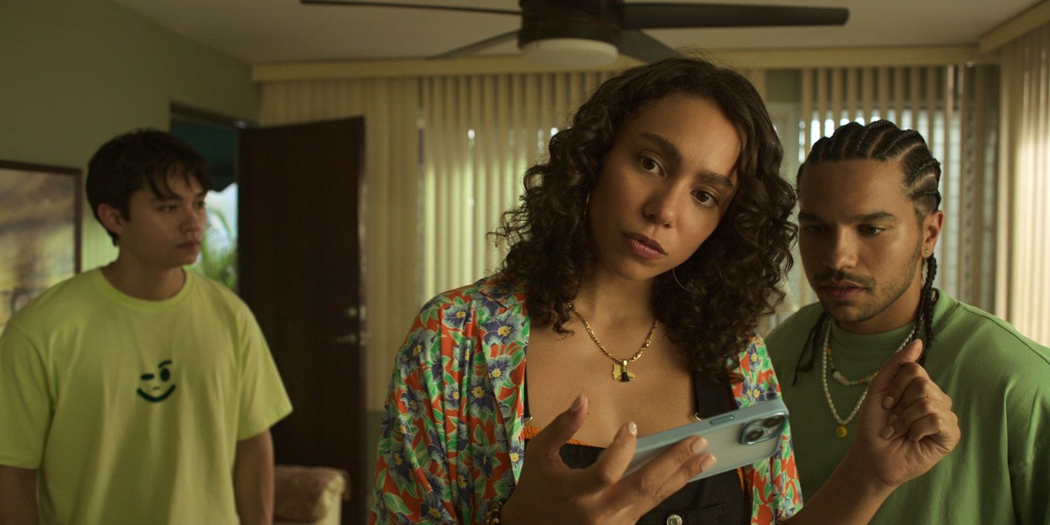 Jordan Mendoza, Emma Ferreira, and Tyler Dean Flores in Neon