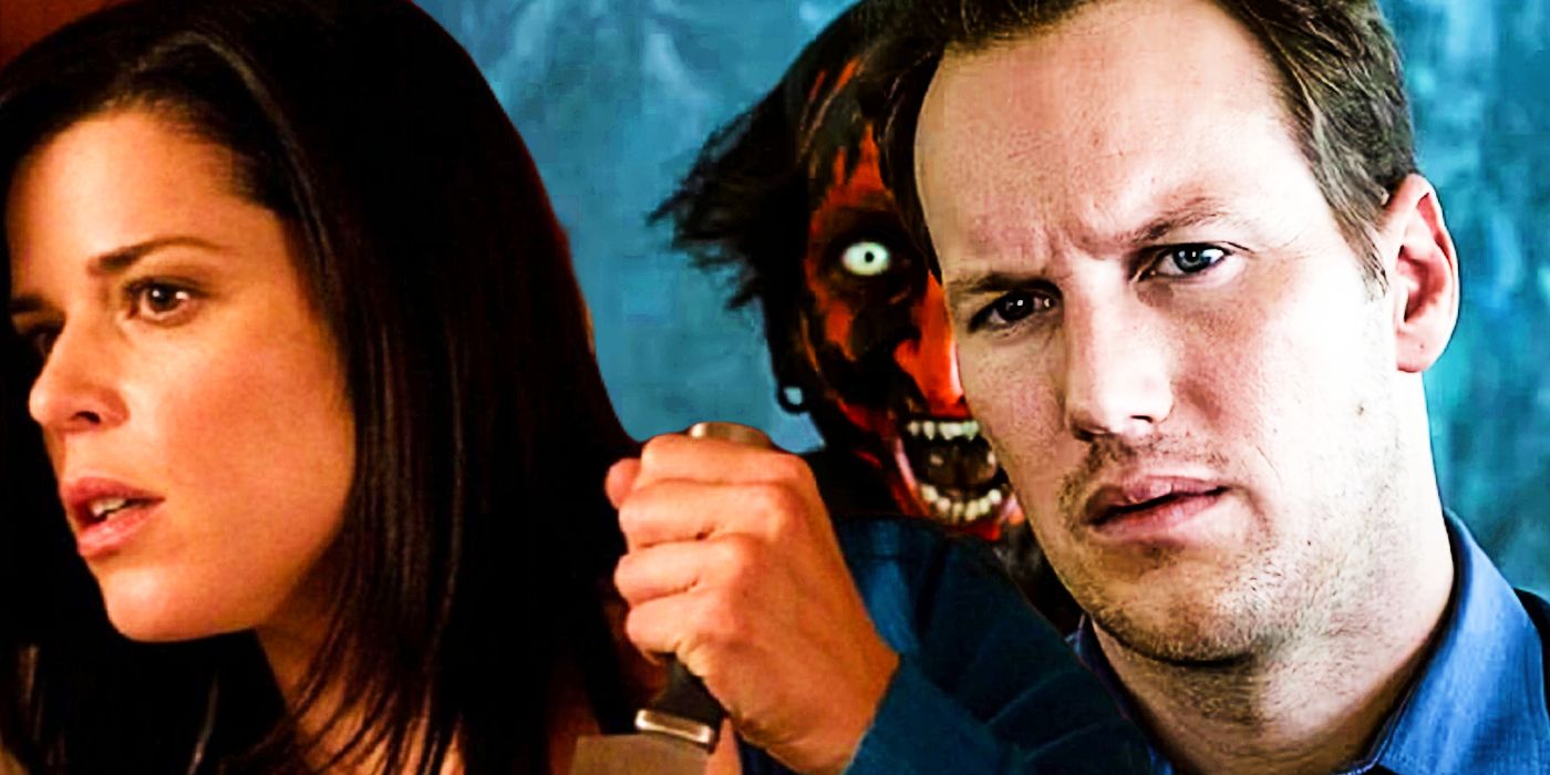 Neve Campbell in Scream and Patrick Wilson in Insidious