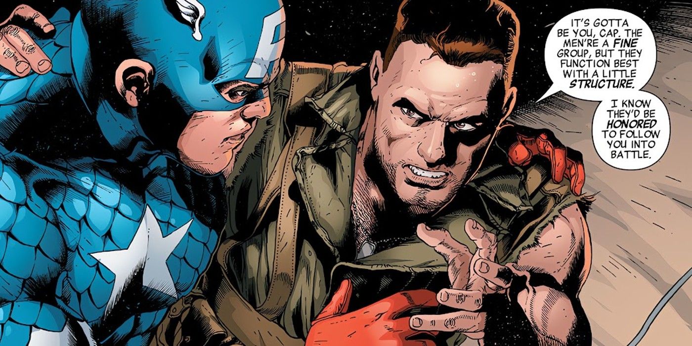 Nick Fury talks Captain America into being the alternate leader of the Howling Commandos-2