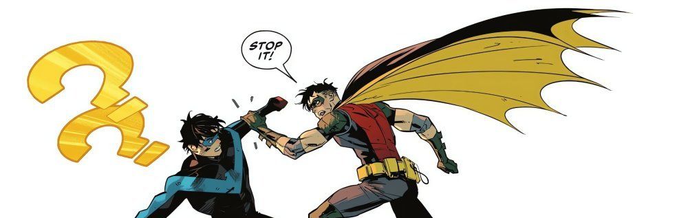 Asa Noturna e Tim Drake brigando