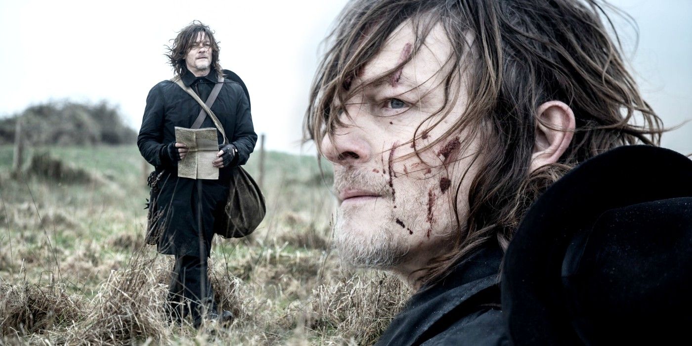 Norman Reedus as Daryl Dixon in a field