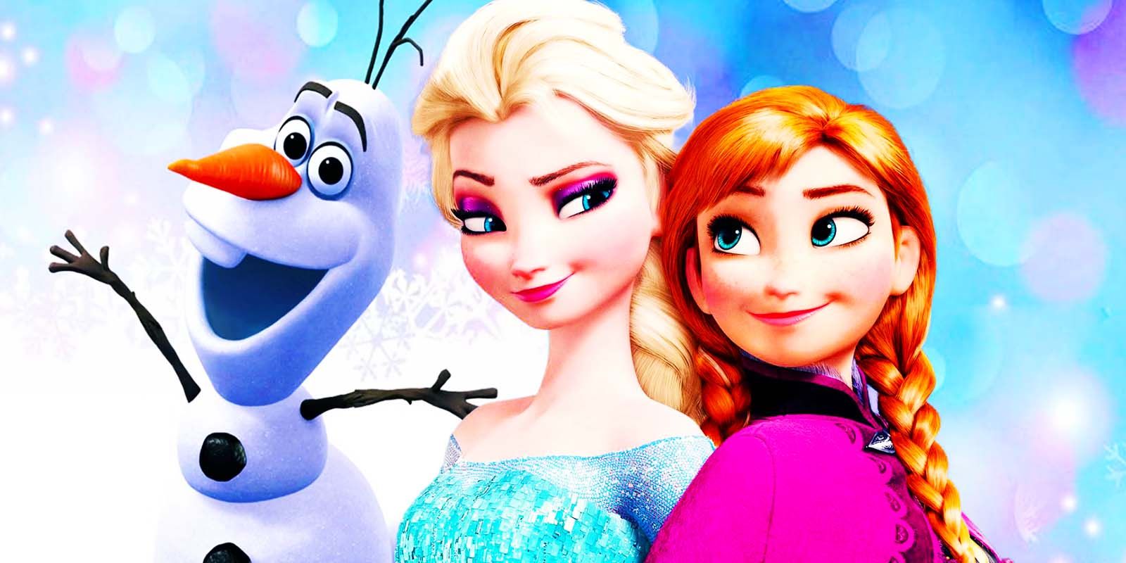 Olaf, Elsa and Anna in Disney's Frozen