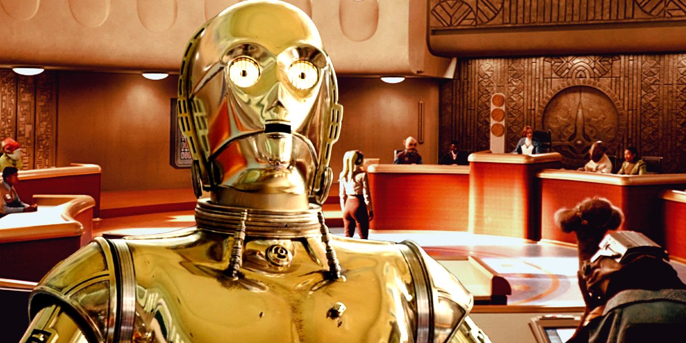 C-3PO in front of Hera Syndulla's trial in Ahsoka episode 7.