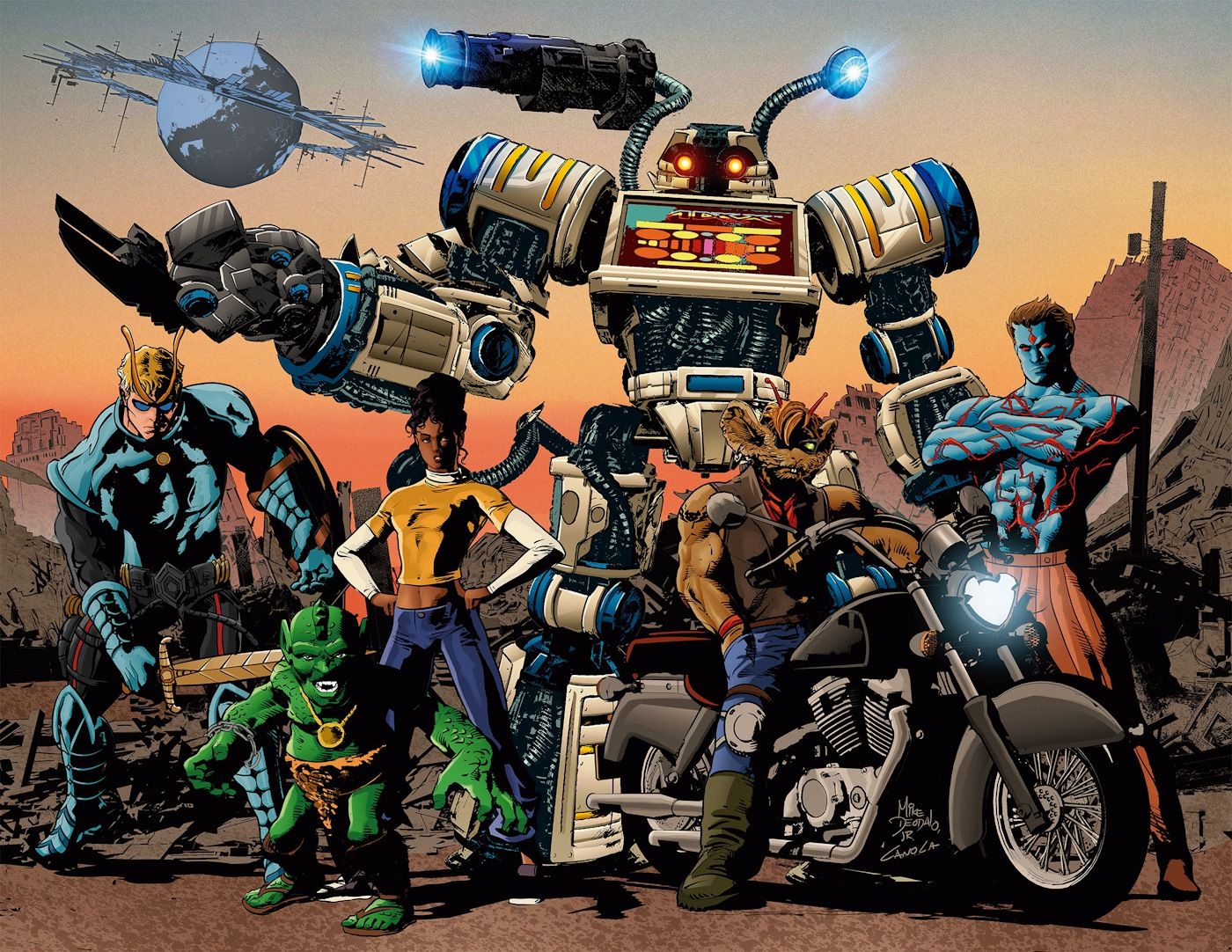 Oni Comics' Nacelleverse promotional image, featuring characters from various franchises posing together.