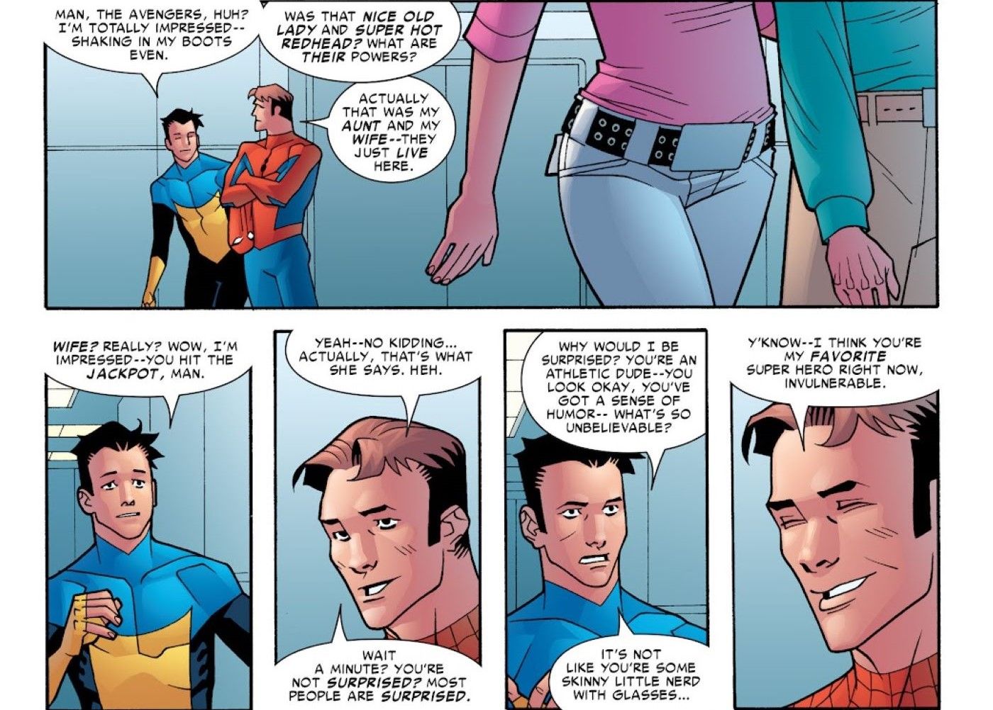 Invincible tells Spider-Man how great he is; Spider-Man names Invincible his &ldquo;favorite hero&rdquo;