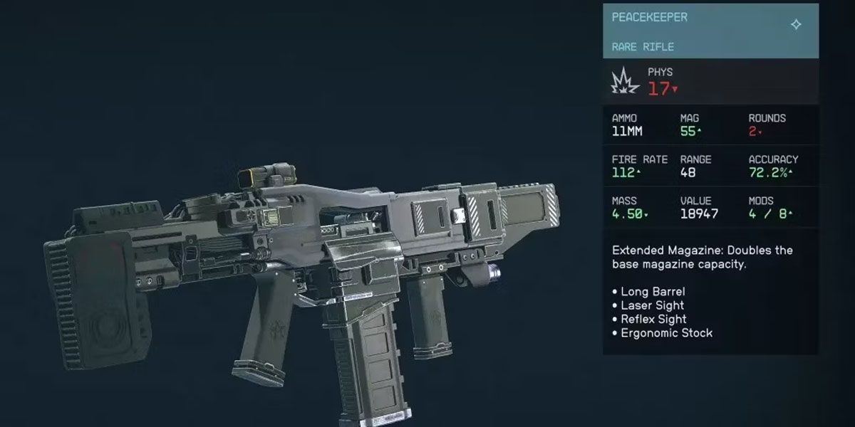 Peacekeeper Rifle reward for completing Groundpounder quest in Starfield.