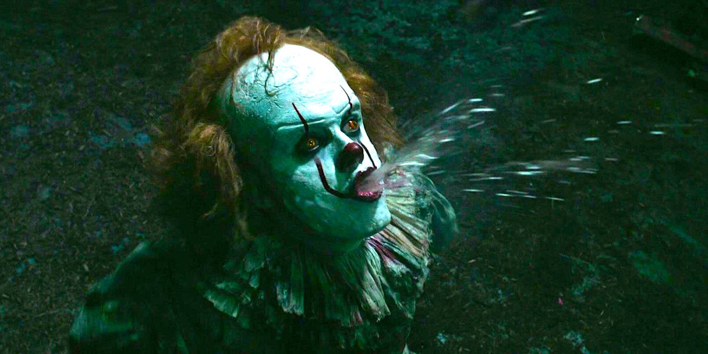 Pennywise the Clown aggressively spits water 