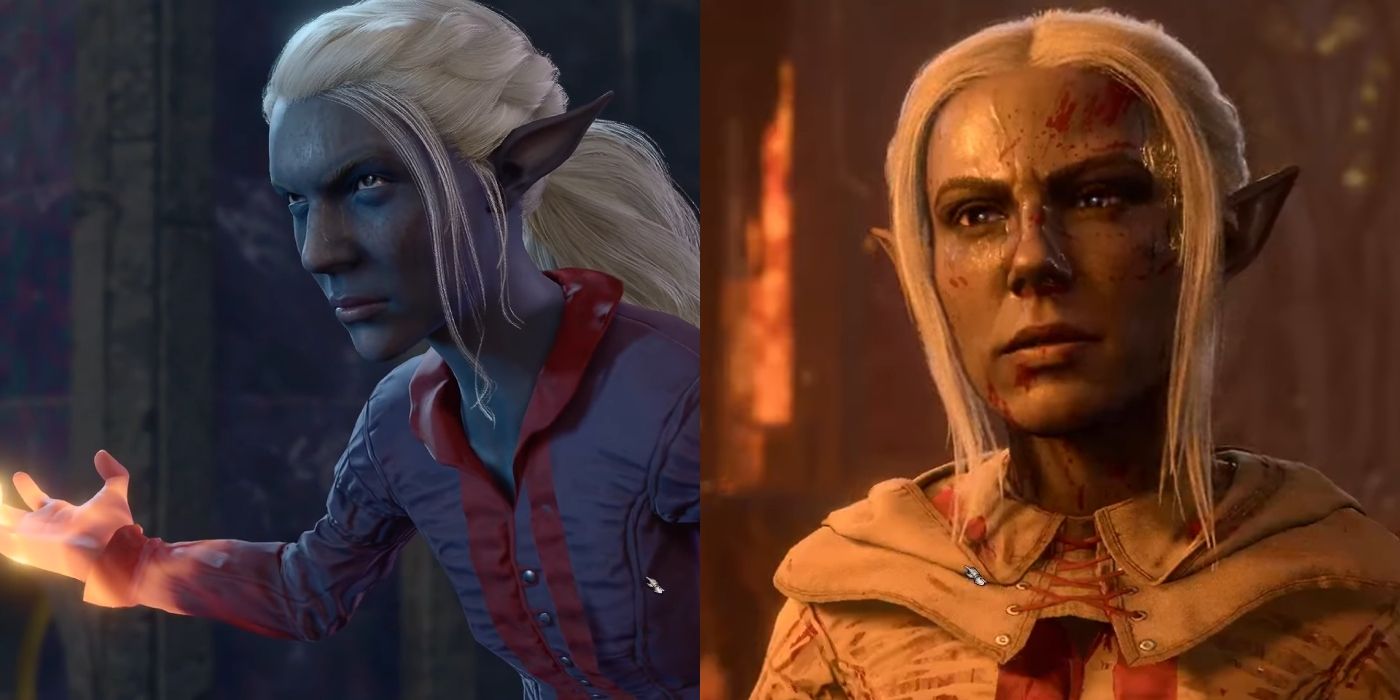 Philomeen holds a flame threateningly and Laridda looks angry in Baldur&rsquo;s Gate 3