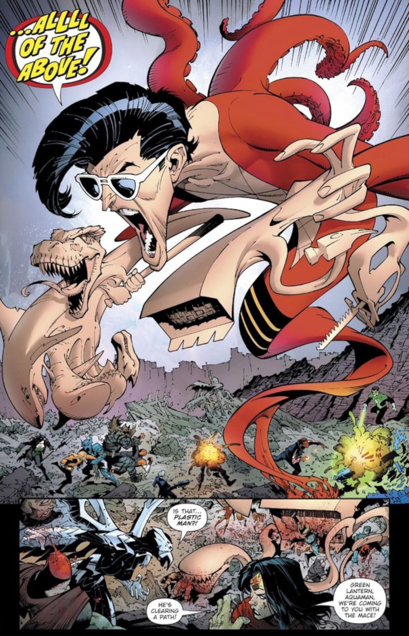DC Death Metal event: Plastic Man in action