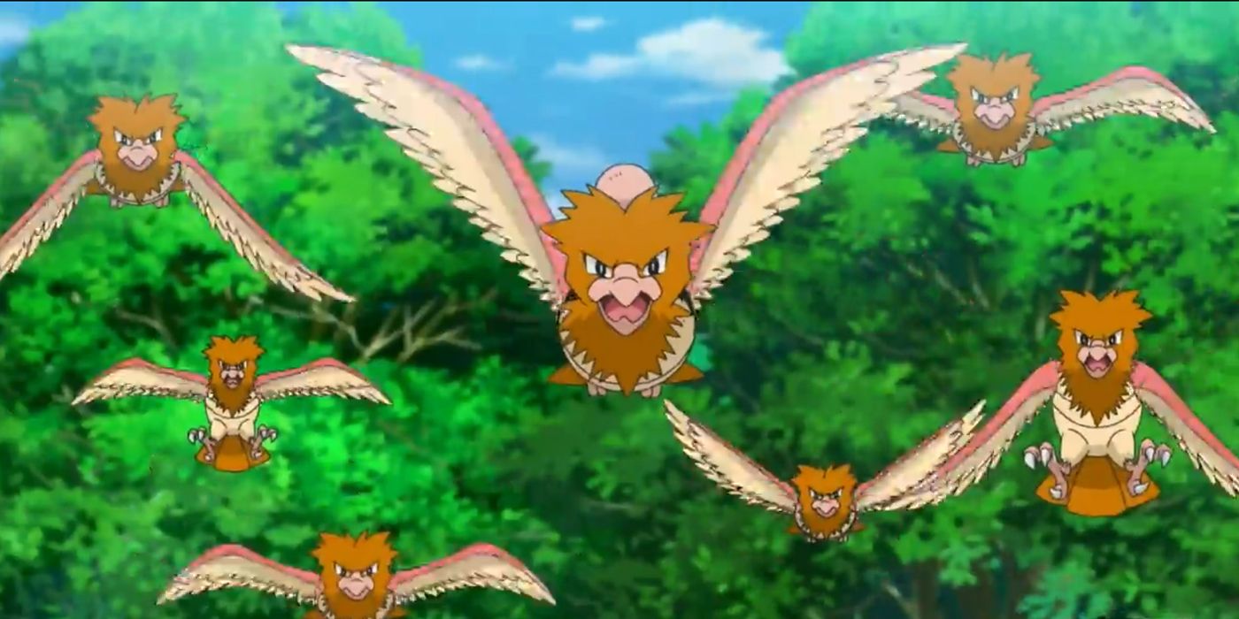 Pokemon: A flock of Spearow.