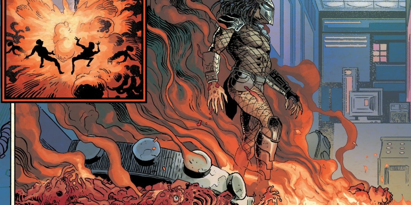 Predator walking through a deadly explosion.