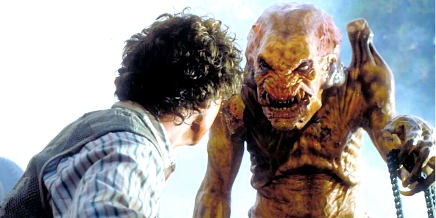 Pumpkinhead glowers down at his next victim as they stare up at him