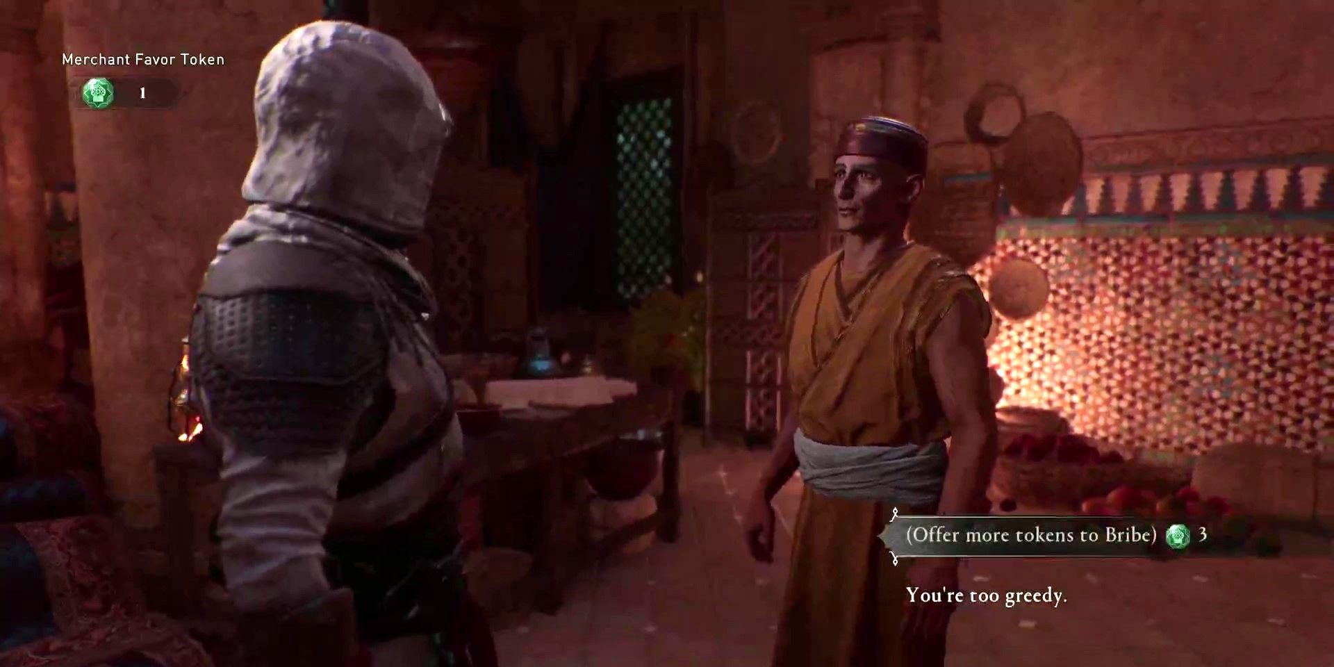 Basim and the Eunuch negotiating in Assassin&rsquo;s Creed Mirage