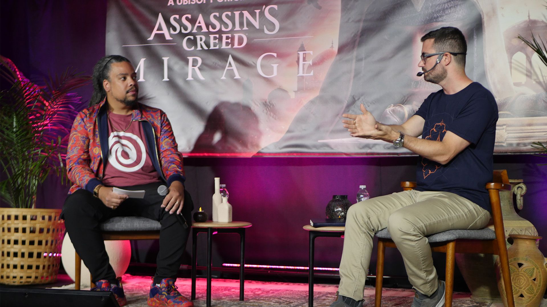 Raphael Weyland speaking about AC Mirage at Ubisoft Montreal.