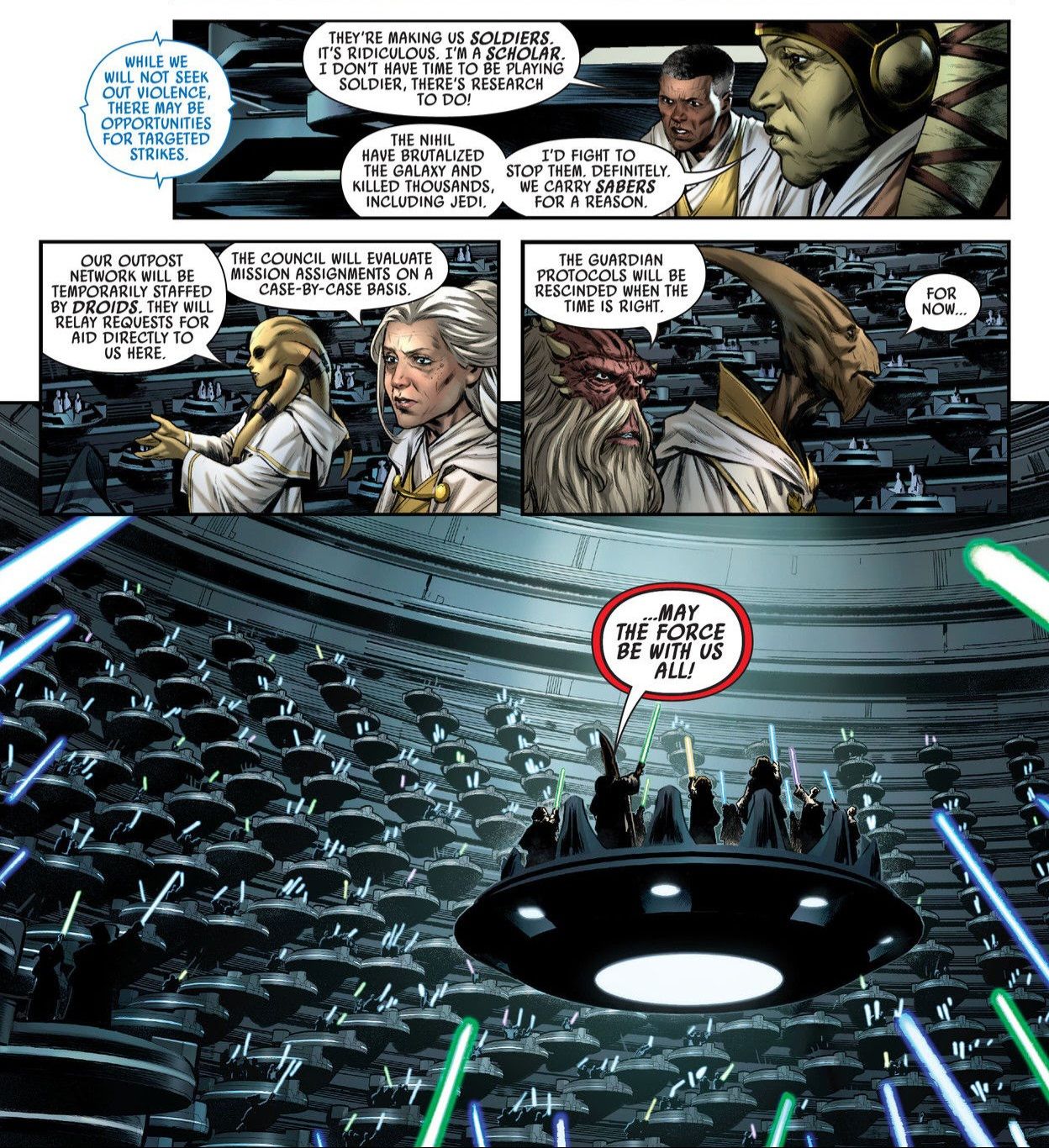 Star Wars High Republic Jedi announce the Guardian Protocols in front of the Senate