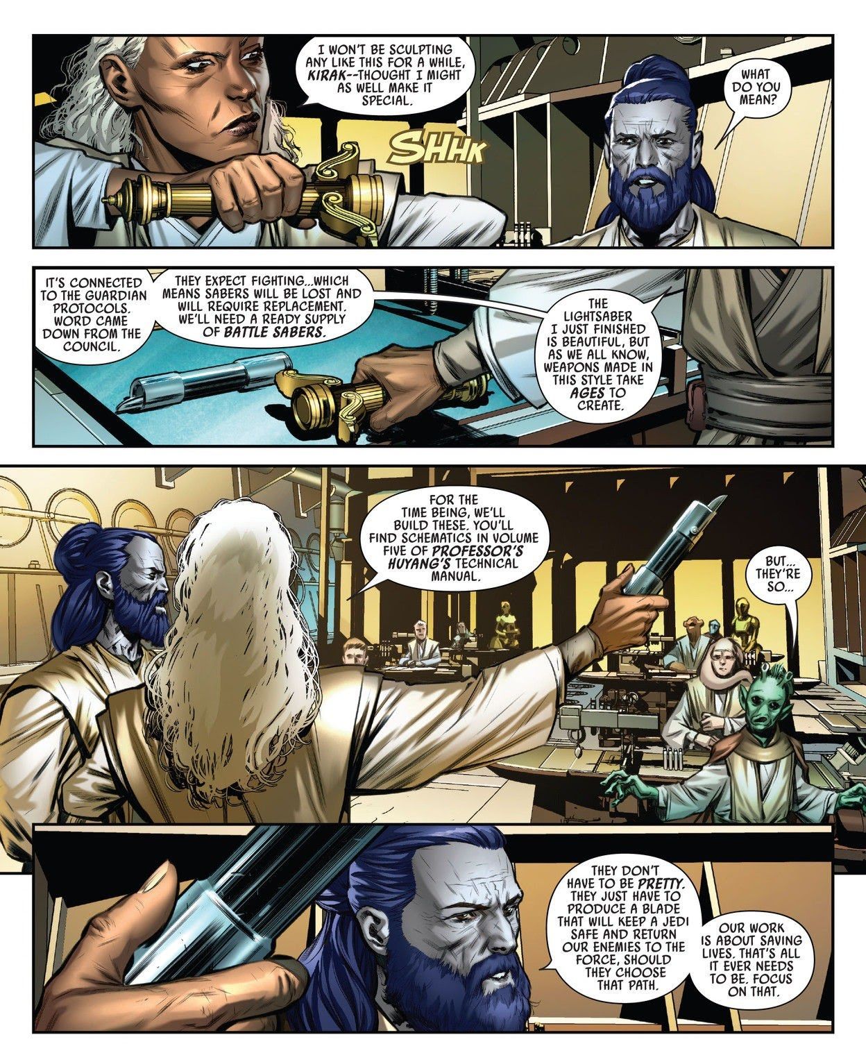 Star Wars High Republic: Huyang makes everyone use the Battle Lightsaber