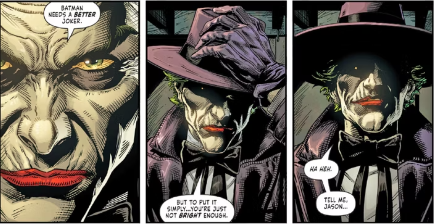 Joker le dice a Jason que no es lo suficientemente inteligente para ser el próximo Joker.