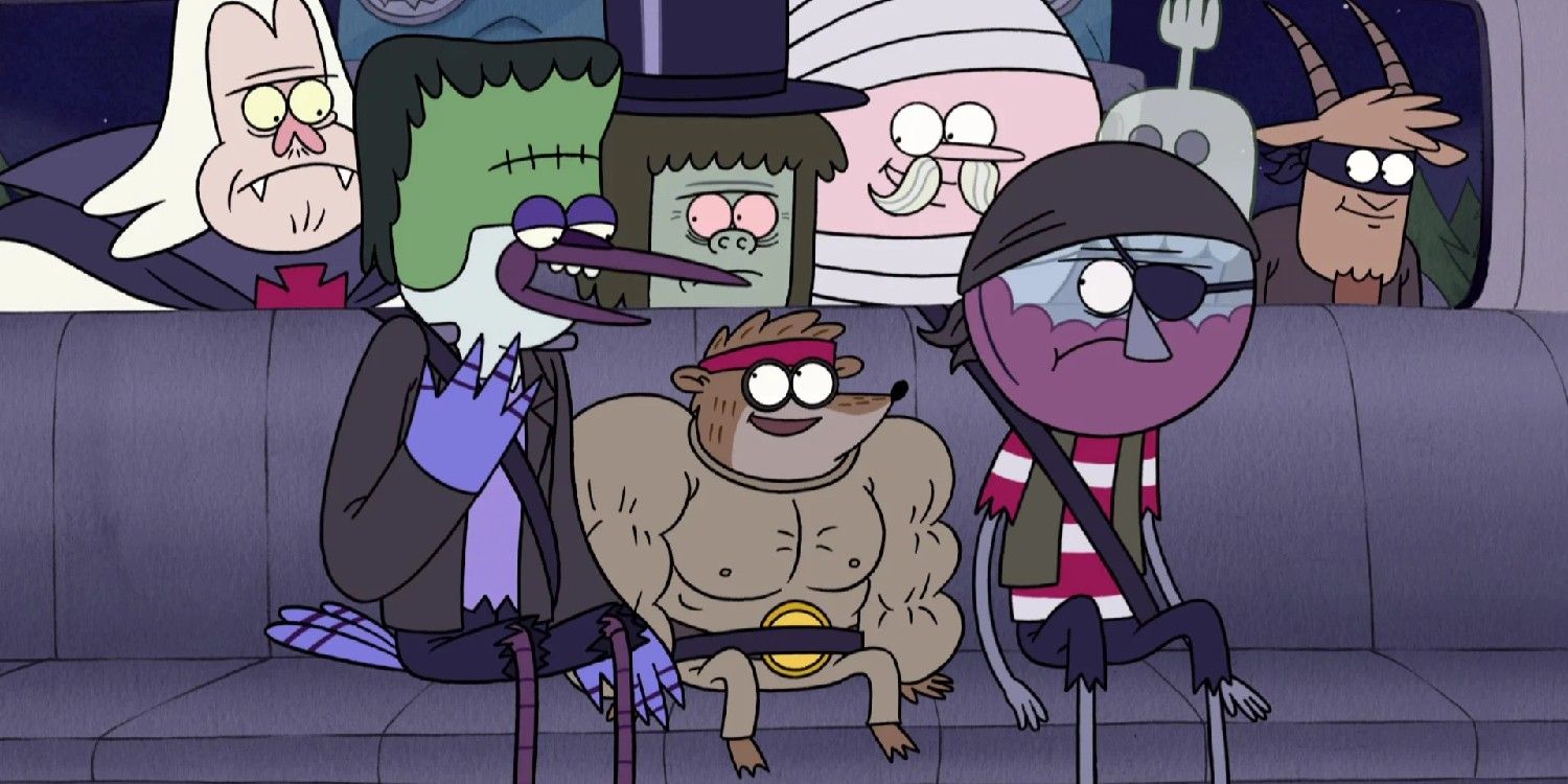 regular show terror tales of the park 2 II main characters in car