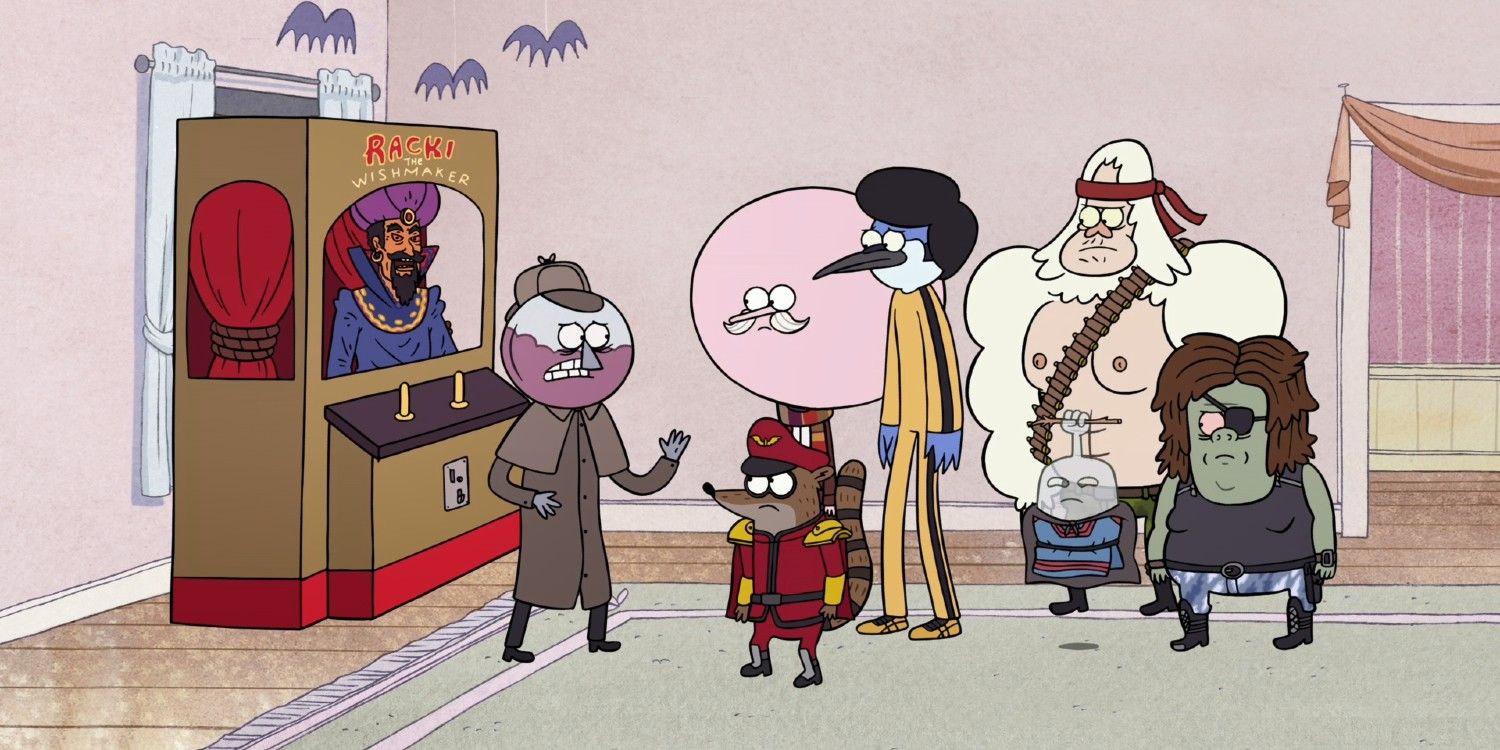 regular show terror tales of the park 5 V the gang with wishmaker machine
