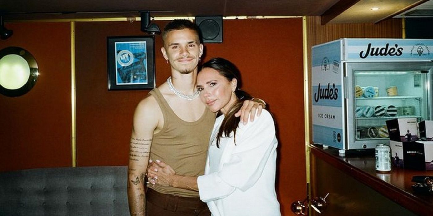 An instagram picture of Romeo Beckham with his mother, Victoria Beckham.